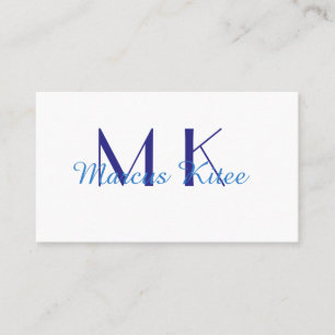 Cartão De Visita monograma simples minimalista nome personalizado a