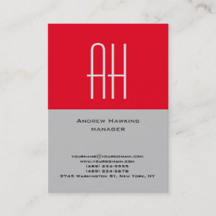 Cartão De Visita Monograma simples, simples e vertical, de cinzas