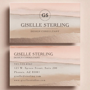 Cartão De Visita Monograma Terrestre Boho Terracotta Aquarela