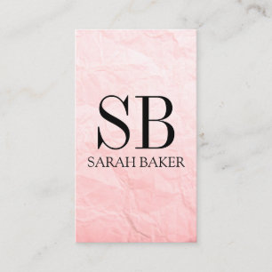 Cartão De Visita Monogramas e tiras de textura contemporânea