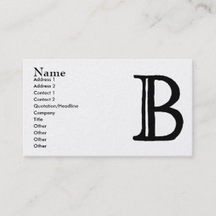 Cartão de visita Monogrammed de "B"