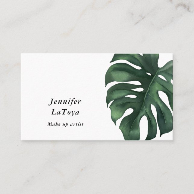 Cartão De Visita Monstera Elegante  (Frente)
