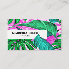 Cartão De Visita Monstera Verde Tropical