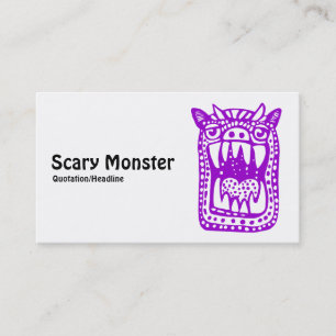 Cartão De Visita Monstro Assustador - Roxo