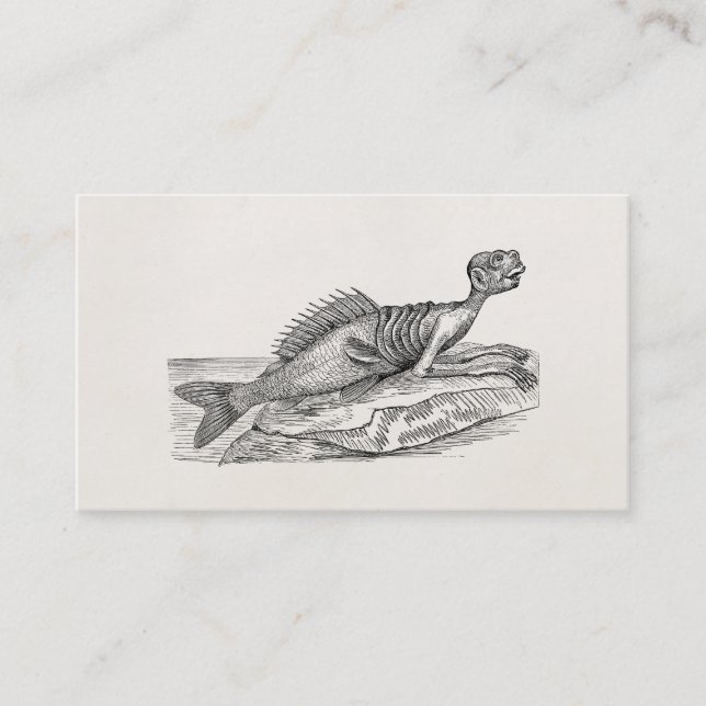 Cartão De Visita Monstro da criatura do mar da sereia do Merman do (Frente)