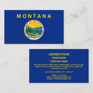 Cartão De Visita Montanan Flag & Seal, Flag of Montana