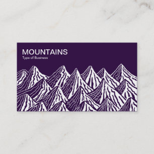 Cartão De Visita Montanhas - branco e roxo profundo 25003a