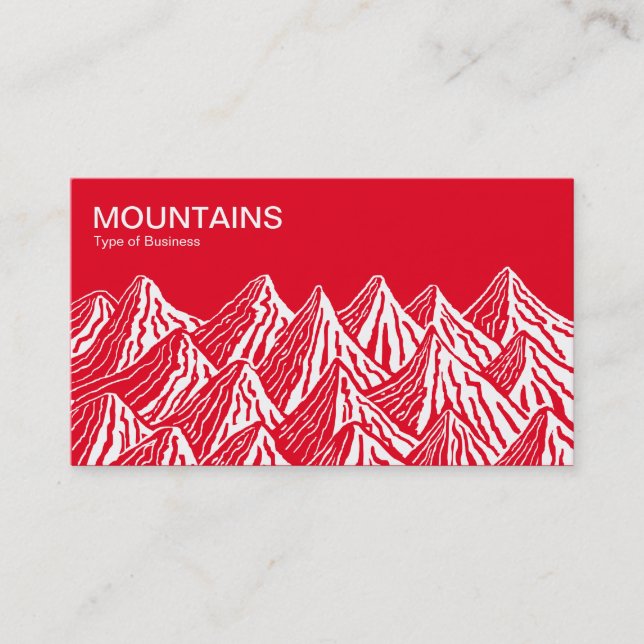Cartão De Visita Montanhas - Branco e Vermelho (Frente)