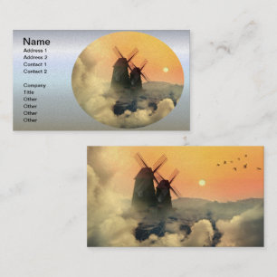 Cartão De Visita Montanhas e nuvens de moinhos