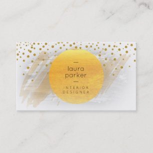 Cartão De Visita Moon Amarelo Splatter Confetti Moderno