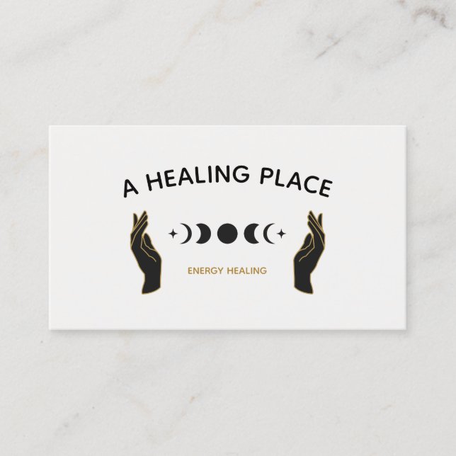 Cartão De Visita Moon das Mãos Fases do Trabalhador de Energia (Frente)