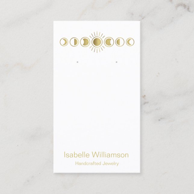 Cartão De Visita Moon Phase Celestial Jewelry Earring Display (Frente)