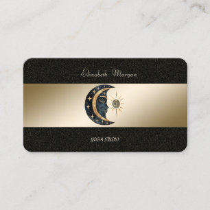 Cartão De Visita Moon Sun Gold Black Yoga Studio