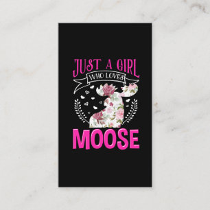 Cartão De Visita Moose amante Menina Flor