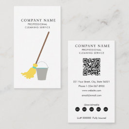 Cartão De Visita Mop Bucket Professional Cleaning Services