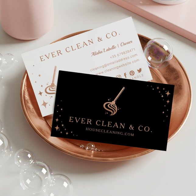 Cartão De Visita Mop Professional Maid & House Clearing (Mop Professional Maid & House Cleaning Business Card)