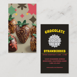 Cartão De Visita morangos com chocolate