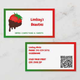 Cartão De Visita 🍓 Morangos de Chocolate Personalizado QR