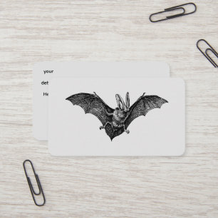 Cartão De Visita Morcego Gótico Vampiro Vintage