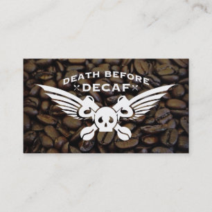 Cartão De Visita morte antes do café descafeado