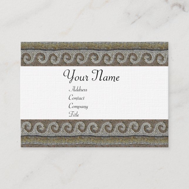 Cartão De Visita MOSAIC WAVES , cinza clara, roupa branca (Frente)