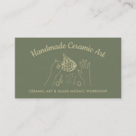 Cartão De Visita Mosaico de Peixes Cerâmicos de Hobby Dourado à mão