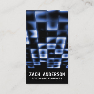 Cartão De Visita Mosaico quadrado de incandescência - azul