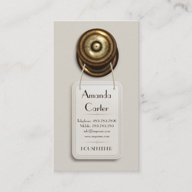 Cartão De Visita Motel de Recepção do Hotel Maid (Frente)