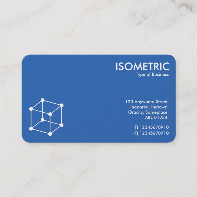 Cartão De Visita Motif Isométrico Cube - Blueprint (Frente)