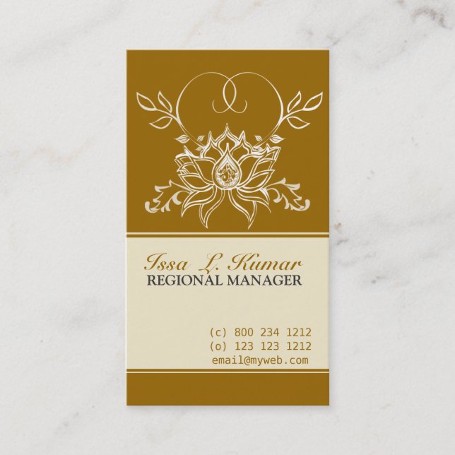 Cartão De Visita Motivo do asiático do desenho de Digitas da flor (Frente)