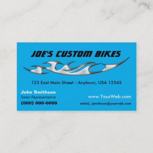 Cartão De Visita Moto Customizada Loja de Bikes Customizadas Chro