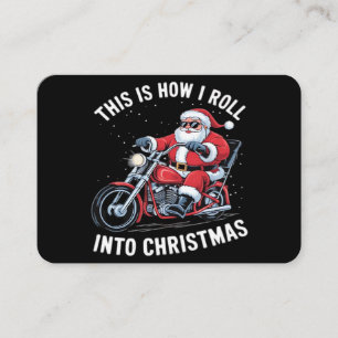 Cartão De Visita Motocicleta Moto de Papai Noel Natal Essencial