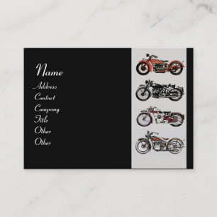 Cartão De Visita MOTOCICLOS DE VINTAGEM cinza branca vermelha preto