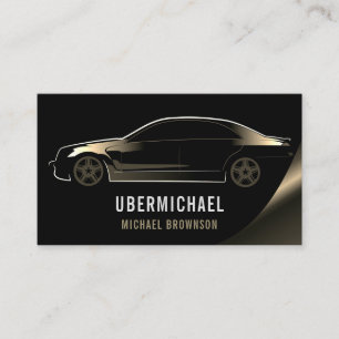 Cartão De Visita Motorista Carro Metálico Preto dourado Logotipo Au