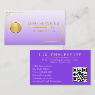 Cartão De Visita Motorista de Limusine Profissional Elegante CÓDIGO