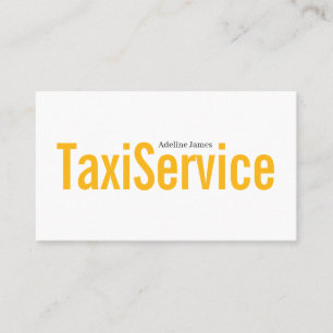 Cartão De Visita Motorista de Táxi Amarelo Minimalista Simples
