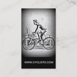 Cartão De Visita Movendo sobre l ciclismo monocromático do ciclista
