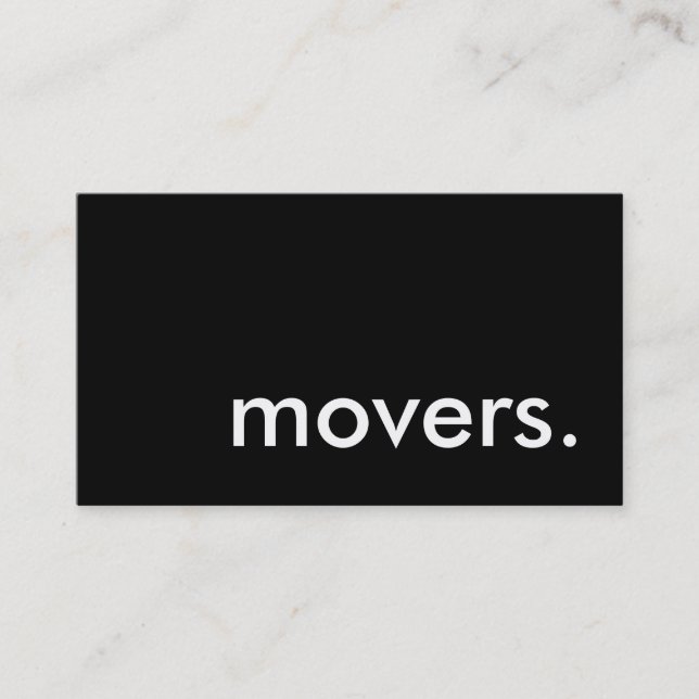 Cartão De Visita Movers. (Frente)