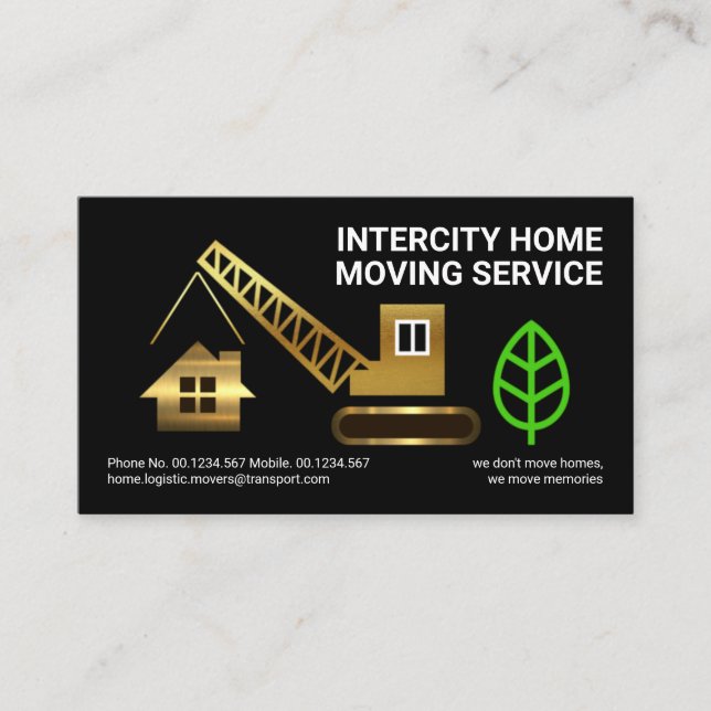 Cartão De Visita Movimentação de guindaste Dourado criativo para tr (Frente)