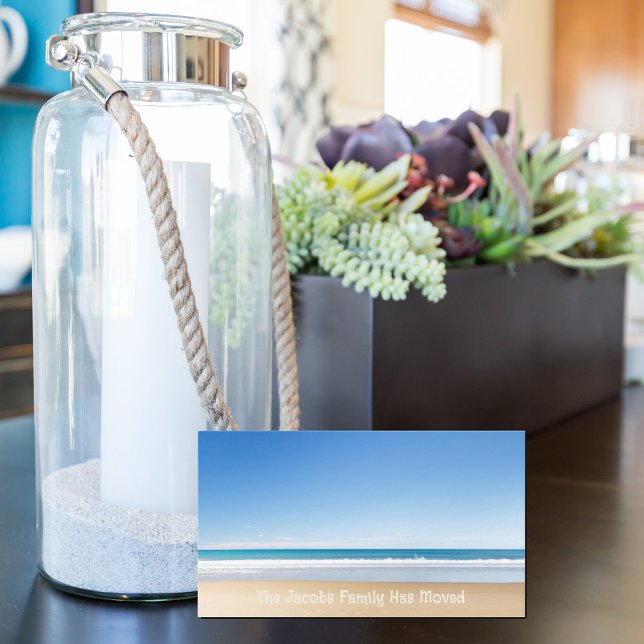 Cartão De Visita Movimentamos a praia para casa Novo endereço Foto  (Criador carregado)