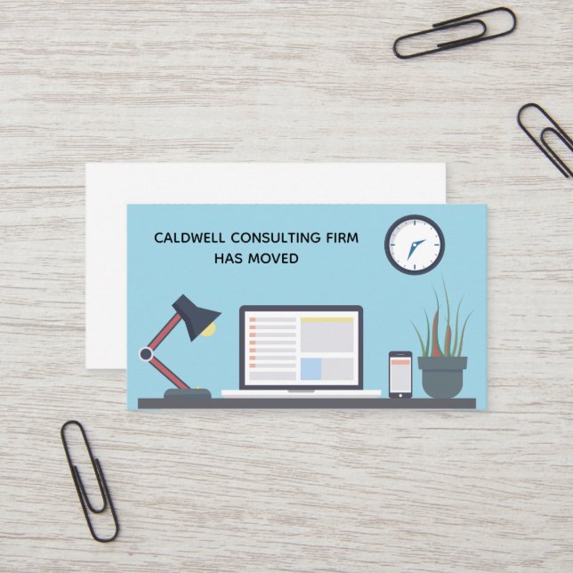 Cartão De Visita Movimentamos Escritórios Azuis (Frente/Verso In Situ)