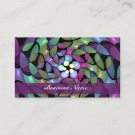 Cartão De Visita Movimentos Coloridos Abstrato com Arte Fractal em 