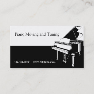 Cartão De Visita Mudança e Afinação de Piano Movers Reparos de Músi