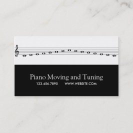 Cartão De Visita Mudança e Afinação de Piano Movers Reparos de Músi