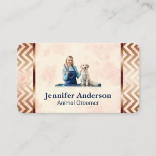 Cartão De Visita Mulher Arrumando Cachorro   Serviços de Pet