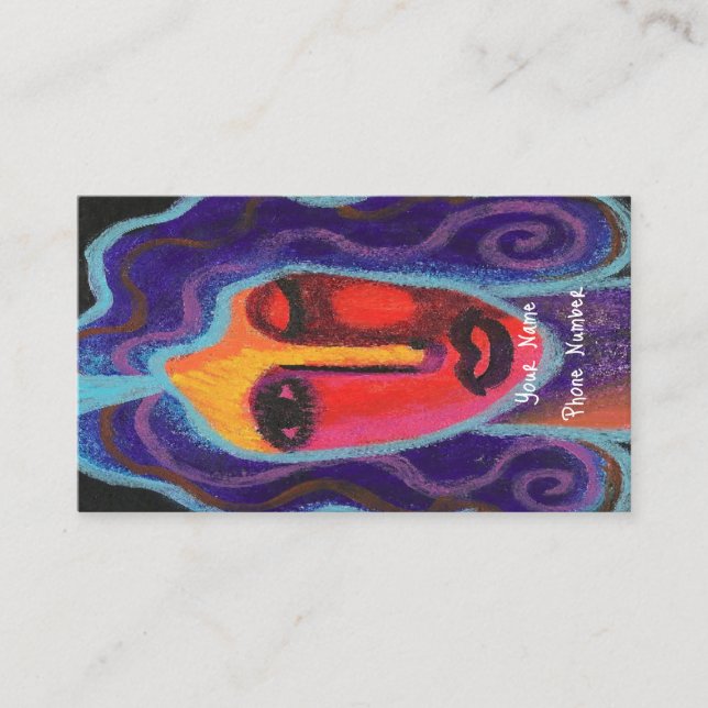 Cartão De Visita Mulher com Cabelo Púrpura (Frente)