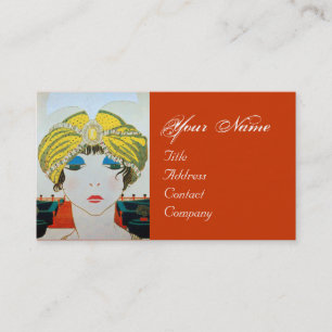 Cartão De Visita MULHER COM forma AMARELA ORIENTAL do