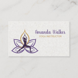 Cartão De Visita Mulher em Yoga Pose Flor de Lotus
