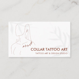 Cartão De Visita Mulher: Jewelry Store Plant Collar Bone Tatuagem