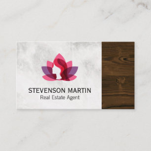 Cartão De Visita Mulher Lotus  Marble  Trim. Madeira